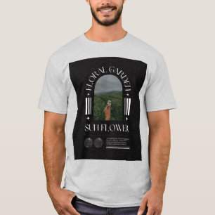 Camiseta Gráfica de Campo de Girassóis Vintage