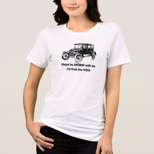 Camiseta Gráfica de Carro Antigo Engraçada dos Ano