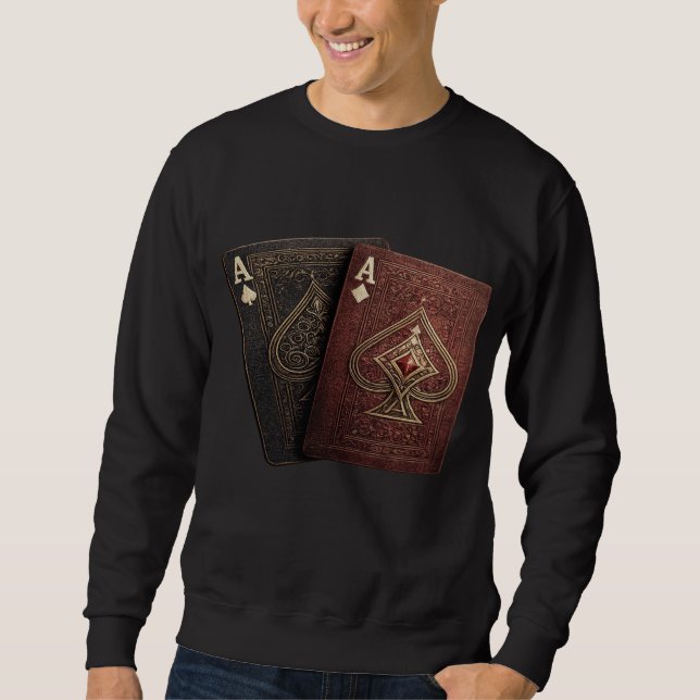 Camiseta gráfica de cartas de jogar Ás de Espadas (Frente)