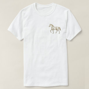 Camiseta Gráfica de Cavalo em Ouro Vintage