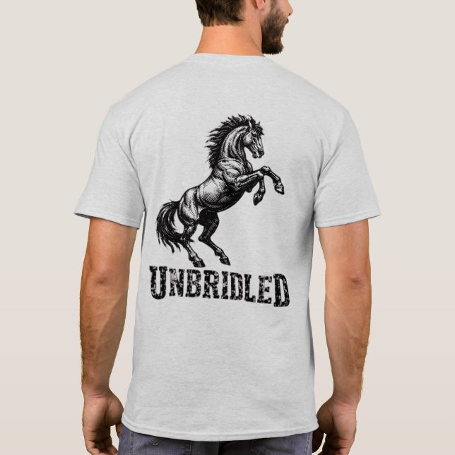 Camiseta Gráfica de Cavalo “Sem Freios” (Verso)