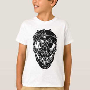 Camiseta Gráfica de Caveira Quebrada para Meninos