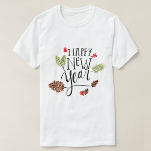Camiseta Gráfica de Celebração do Ano Novo Feliz