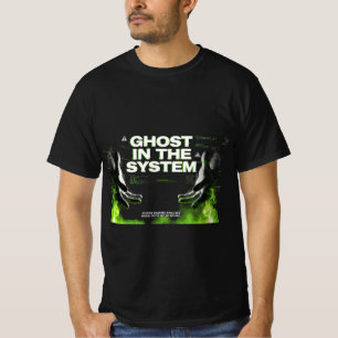 Camiseta Gráfica de Cibercpunk Sombrio com Falha d