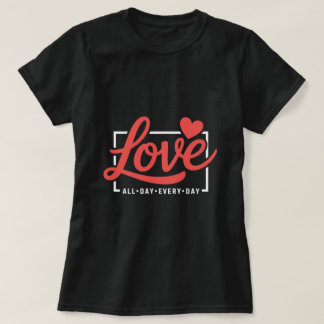 Camiseta Gráfica de Citação de Amor Romântico – Le