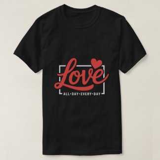 Camiseta Gráfica de Citação de Amor Romântico – Le