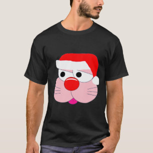 Camiseta Gráfica de Coelho de Natal Fofo em Cartoo