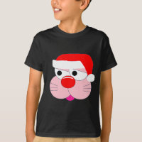 Camiseta Gráfica de Coelho de Natal Fofo em Cartoo
