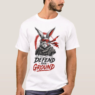 Camiseta Gráfica de Coelho Guerreiro Streetwear Fe