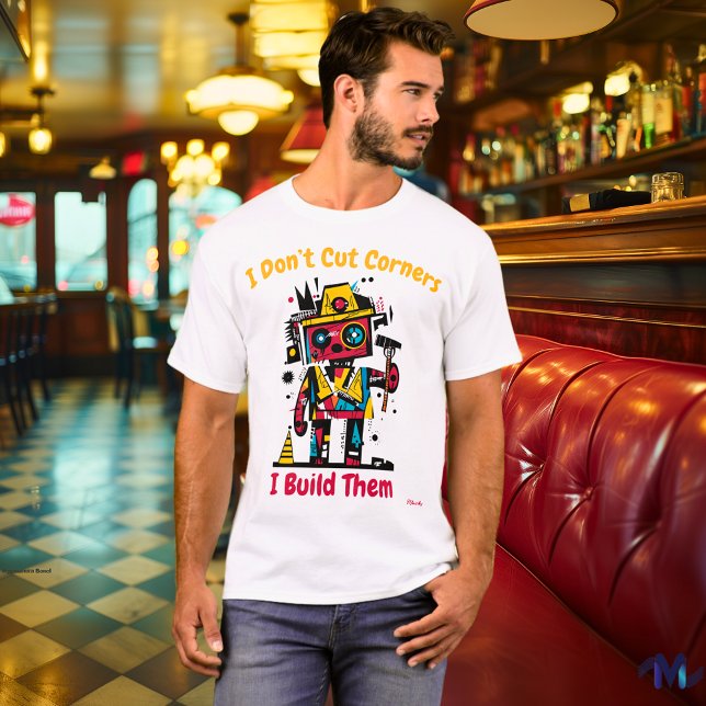 Camiseta Gráfica de Construtor de Robôs Vibrantes  (Criador carregado)
