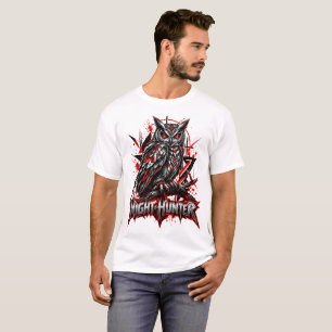 Camiseta Gráfica de Coruja Caçadora Noturna, T Pol