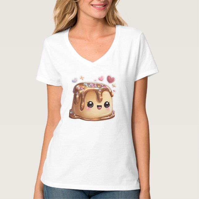 Camiseta Gráfica de Doce Sobremesa Fofa (Frente)