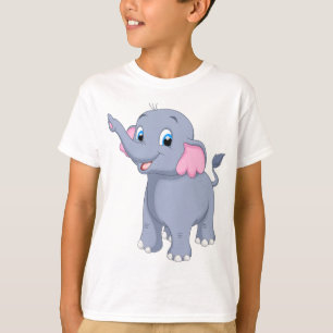 Camiseta Gráfica de Elefante de Desenho Animado Fo