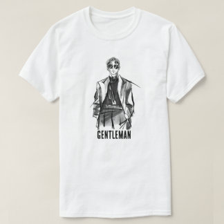 Camiseta gráfica de esboço de moda minimalista mas