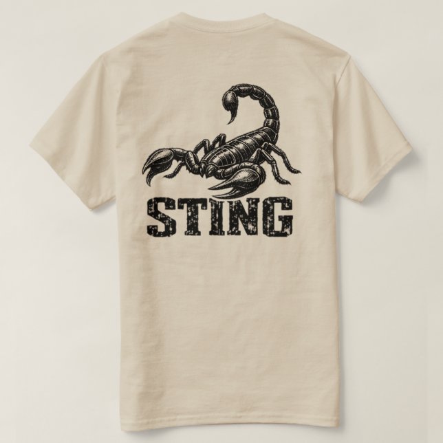 Camiseta Gráfica de Escorpião “Sting” (Verso do Design)