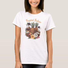 Camiseta Gráfica de Estilo de Verão com Textura de