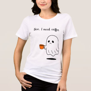 Camiseta Gráfica de Fantasma Divertido com 'Buuu,