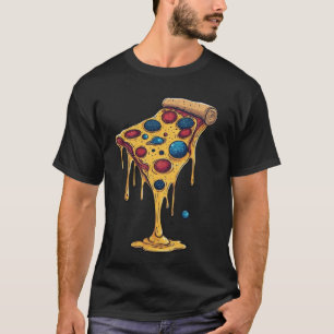Camiseta Gráfica de Fatia de Pizza Espacial Cósmic