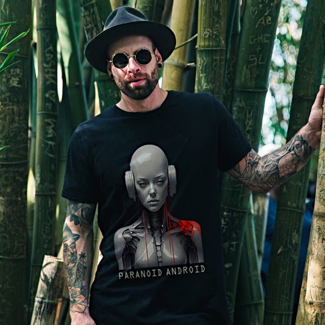 Camiseta Gráfica de Ficção Científica Android Para (Criador carregado)