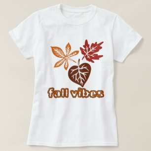 Camiseta Gráfica de Folhas de Outono Vibes de Outo