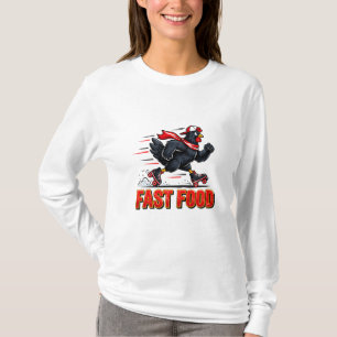Camiseta Gráfica de Frango de Patinação Sobre Roda