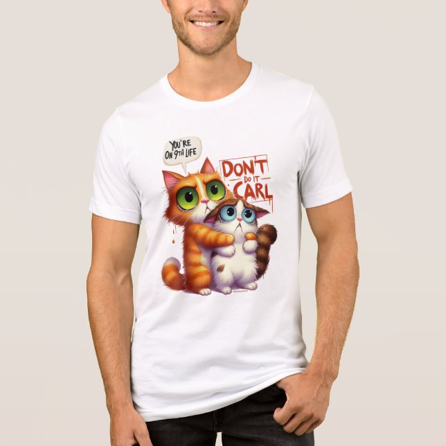 Camiseta Gráfica de Gato Engraçado - Não faça isso (Frente)