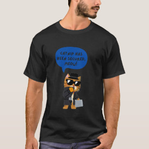Camiseta Gráfica de Gato Espião Desenho Animado