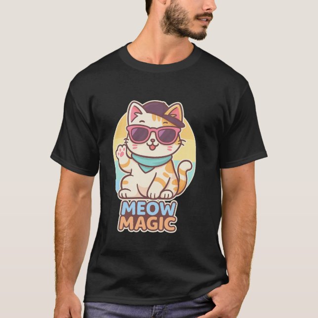 Camiseta Gráfica de Gato Gato-Gato para Amantes de (Frente)
