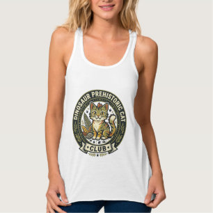 Camiseta Gráfica de Gato Pré-Histórico Dinossauro