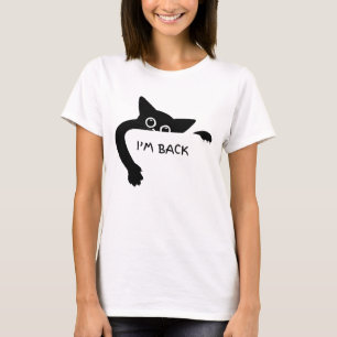 Camiseta Gráfica de Gato Preto Engraçado - Estou d