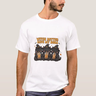 Camiseta Gráfica de Gatos Pretos Engraçados - Ca
