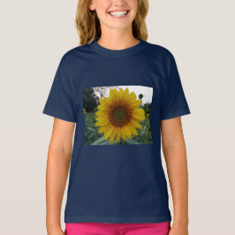 Camiseta Gráfica de Girassol Ensolarado para Garot