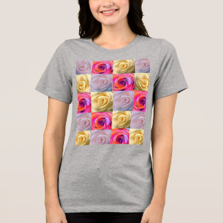 Camiseta Gráfica de Grade de Fotos de Rosa Colorid