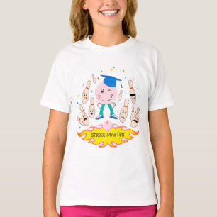 Camiseta gráfica de greve de boliches - Branca