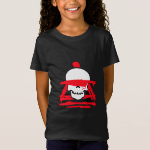 Camiseta gráfica de guerreira caveira para meninas