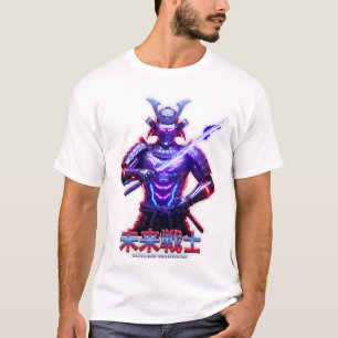 Camiseta Gráfica de Guerreiro Samurai Neon