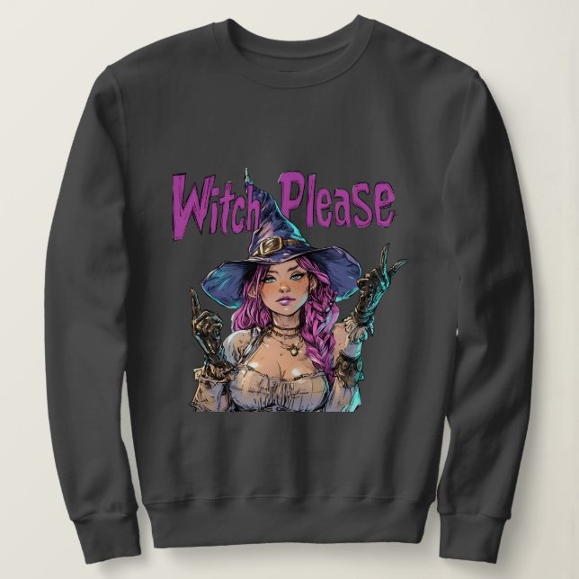 Camiseta Gráfica de Halloween Witch Please – Diver (Frente do Design)