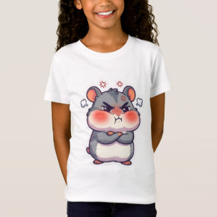 Camiseta Gráfica de Hamster Chibi Engraçado e Irri