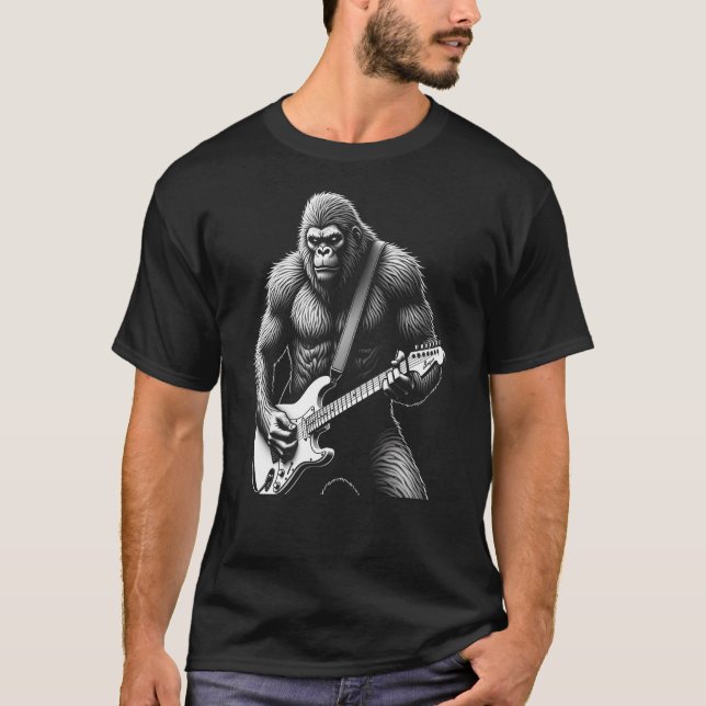 Camiseta Gráfica de Homem Engraçado com Violão Big (Frente)