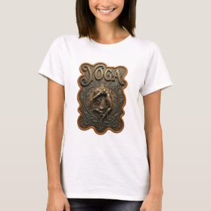Camiseta Gráfica de IOGA em Ouro Elegante