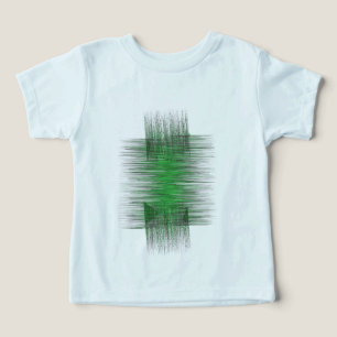 Camiseta Gráfica de Linha de Falha Verde Abstrata