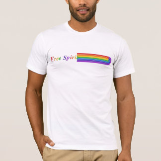 Camiseta Gráfica de Listras Retrô Arco-Íris Espíri