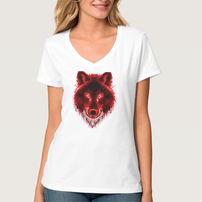 Camiseta Gráfica de Lobo – Design Férvido (Frente)