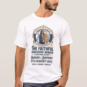 Camiseta Gráfica de Logística do Armazém de Jesus