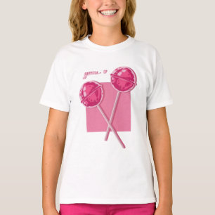 Camiseta Gráfica de Meninas com Pirulitos Cor-de-R
