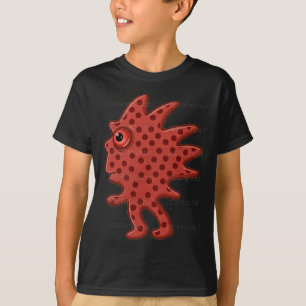 Camiseta Gráfica de Monstro Vermelho com Pontos e 