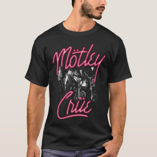 Camiseta Gráfica de Moto Glam Metal Neon Vintage