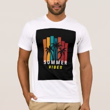 Camiseta Gráfica de Palmeira com Vibrações de Verã