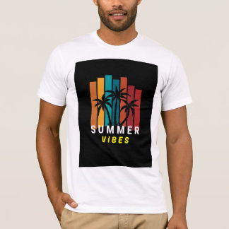 Camiseta Gráfica de Palmeira com Vibrações de Verã