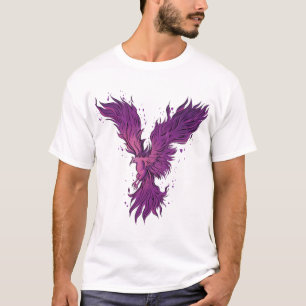 Camiseta Gráfica de Pássaro Fênix Roxa Voadora - l